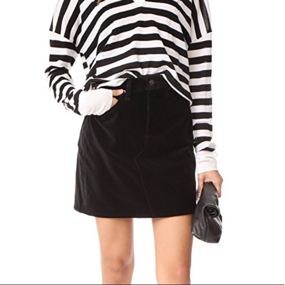 Black Velvet Mini Skirt